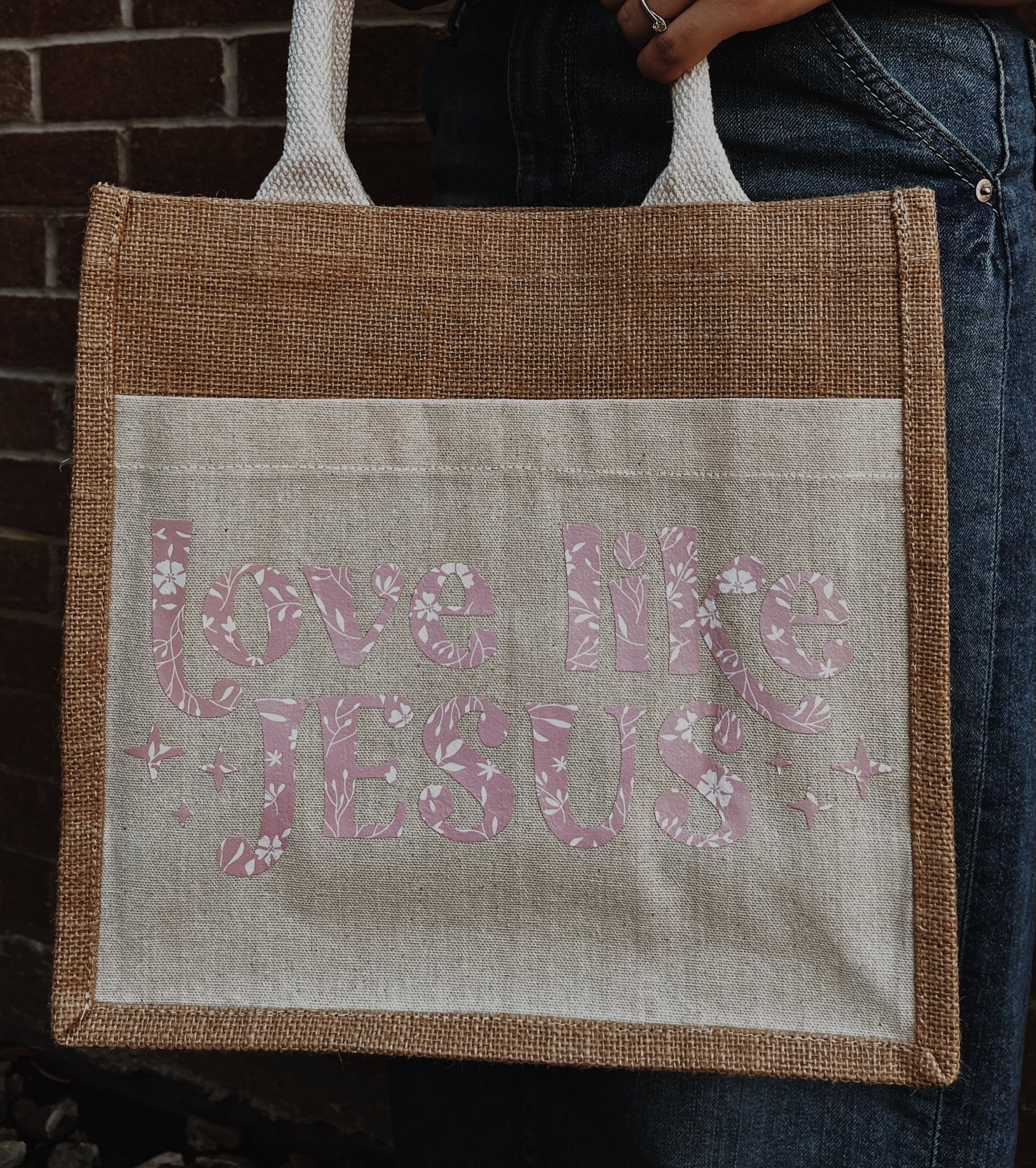 Love like Jesus tote bag