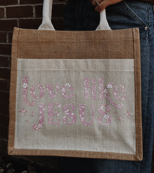 Love like Jesus tote bag