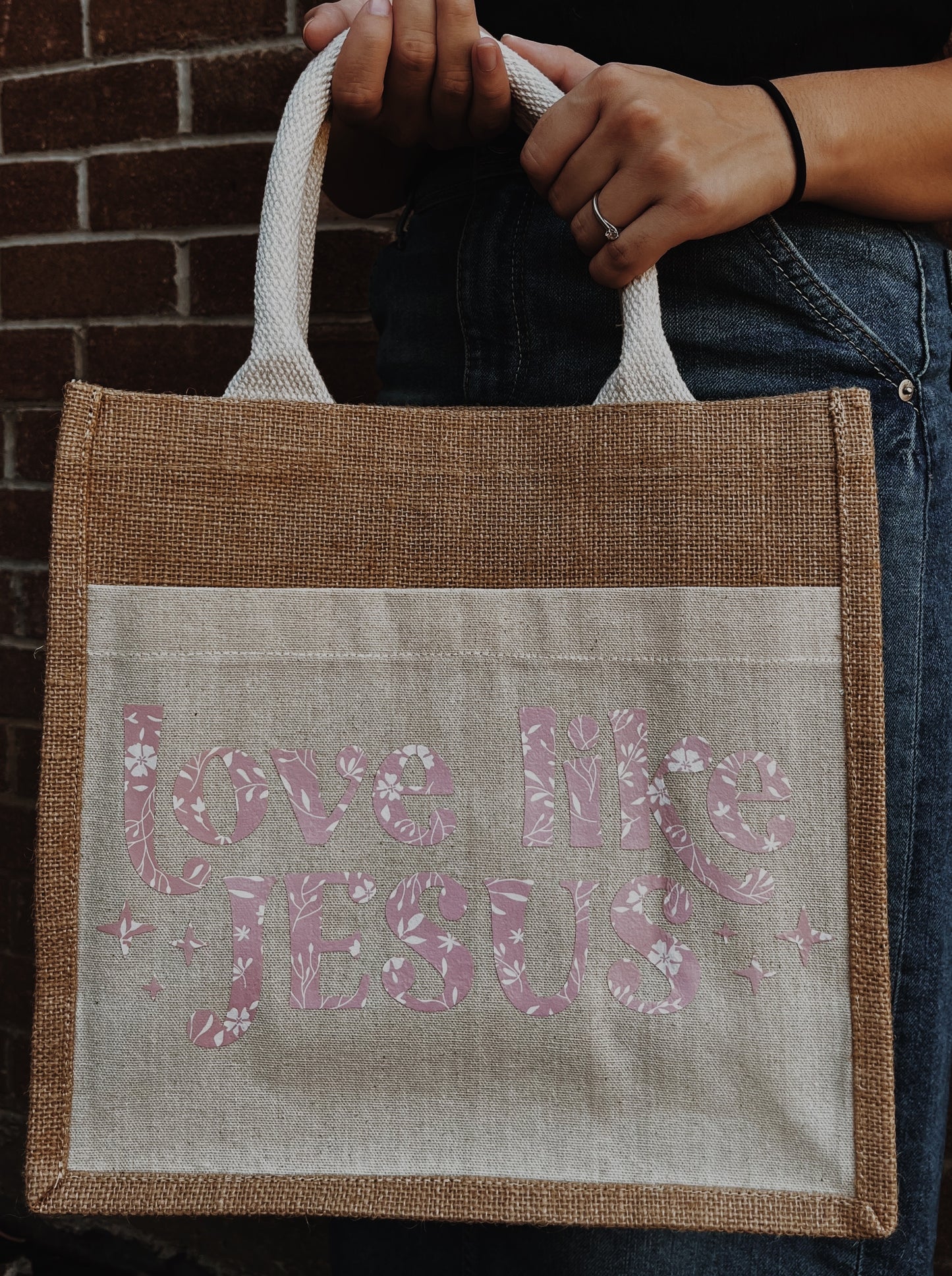 Love like Jesus tote bag