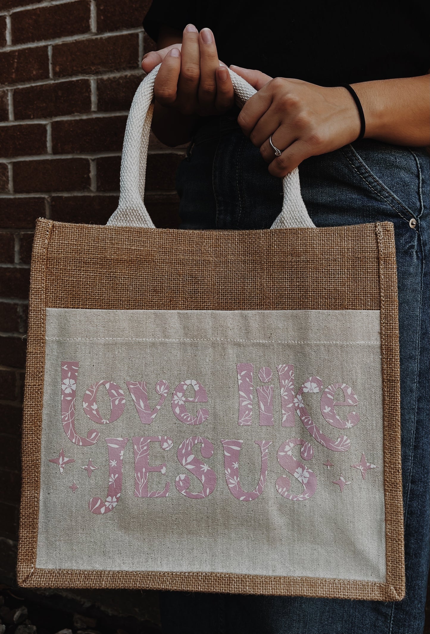 Love like Jesus tote bag