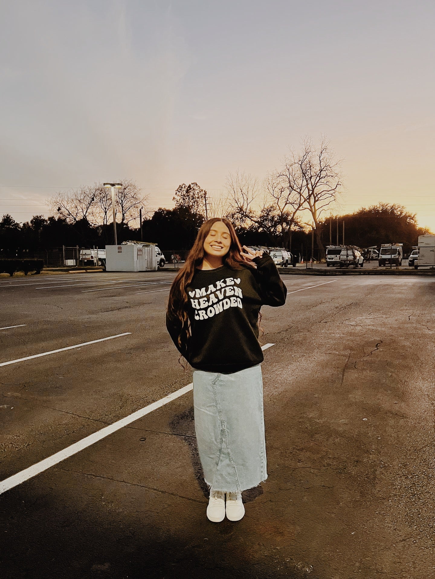 MAKE HEAVEN CROWDED crewneck